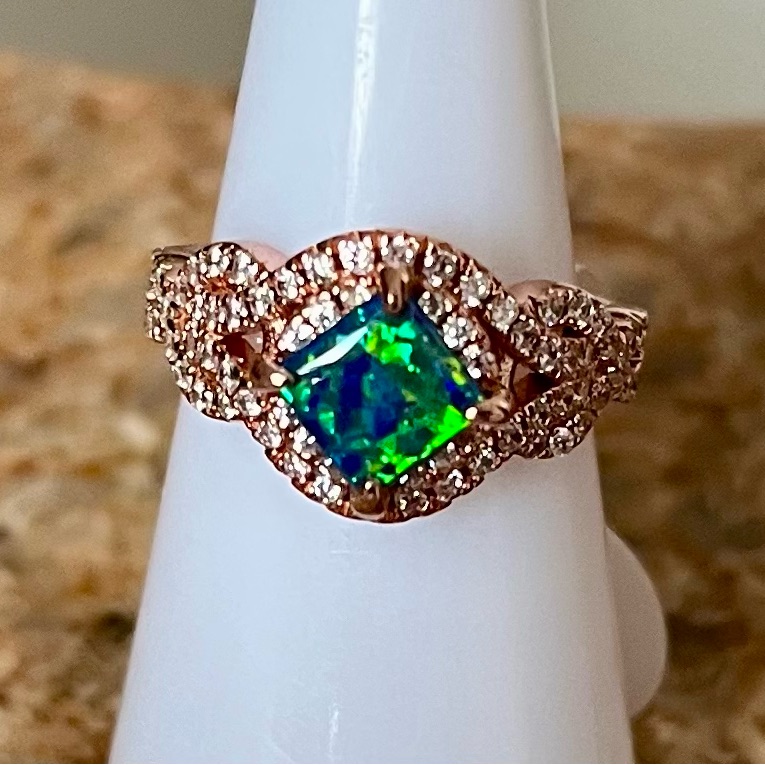 Bomb Party Retro Rbp2420 Catch A Unicorn Bringback Sterling Fire Opal Ring Htf